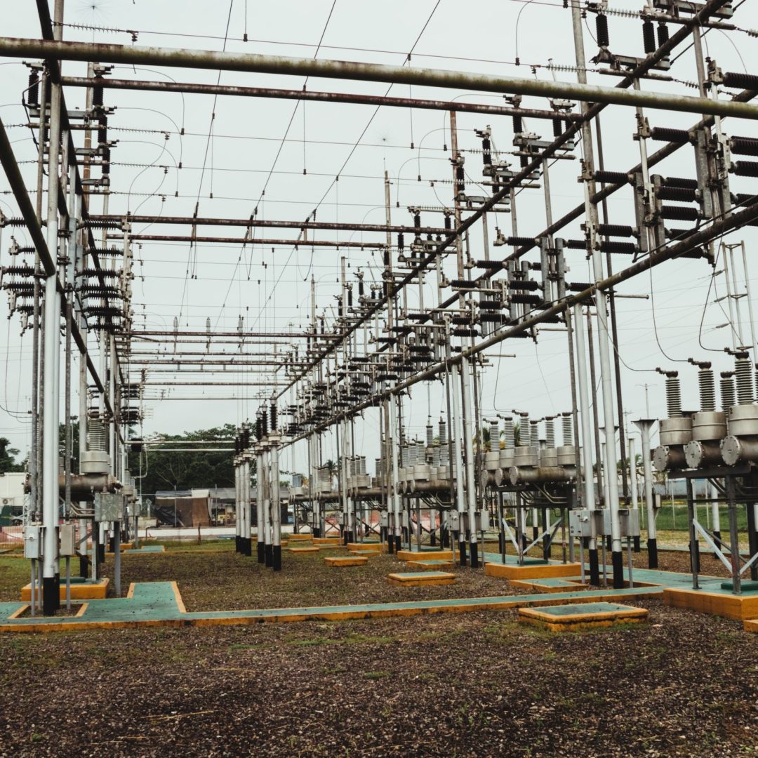 A shot of a part of high voltage electric power station